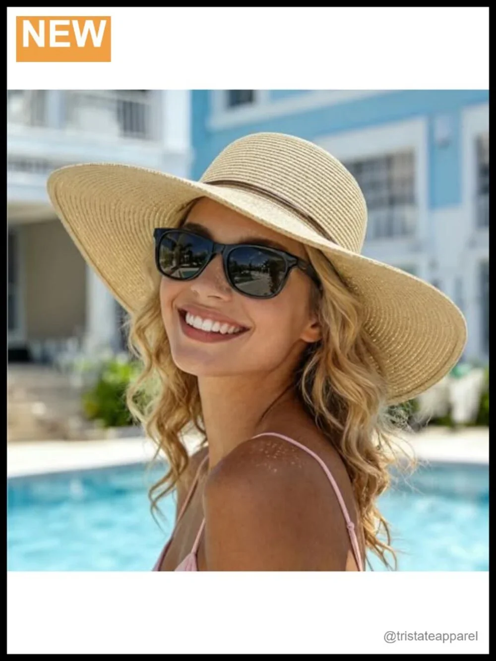 Women's Wide Brim Floppy Straw Sun Hat UPF 50+ Foldable Travel Beach Hat